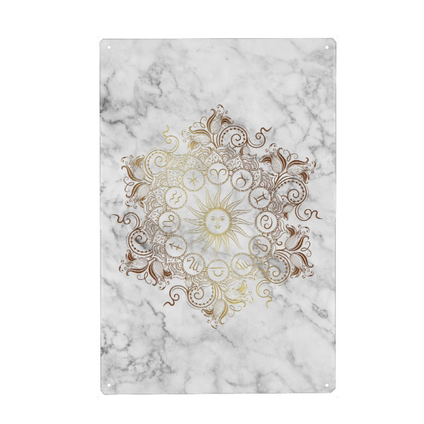 Metall Poster "Tierkreis - Marmor - Alle" artboxONE - Natur,Floral,Abstrakt,Marmor