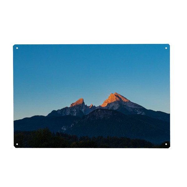 Holzbild "Watzmann mit Alpenglühen" artboxONE - Natur,Reise