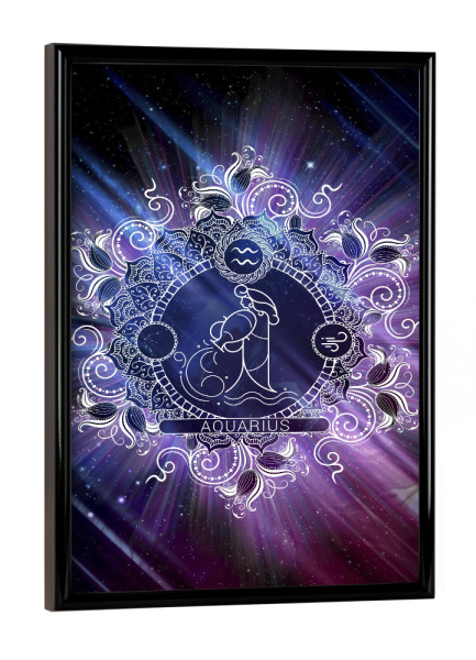 Poster mit schwarzem Rahmen "Tierkreis - Universum - Wassermann" artboxONE - Natur,Floral,Abstrakt,Galaxy