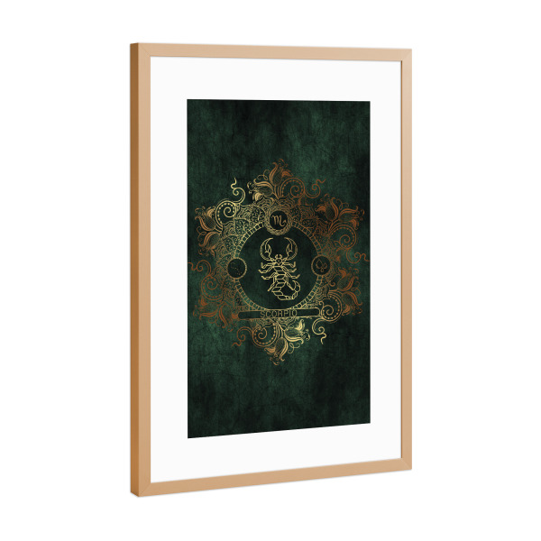 Poster mit Rahmen Kupfer "Tierkreis - Keltisch - Skorpion" artboxONE - Natur,Floral,Abstrakt
