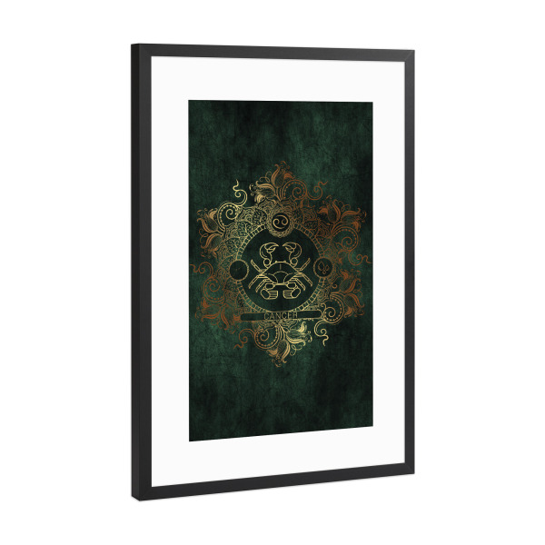 Poster mit Rahmen Schwarz (Metallic) "Tierkreis - Keltisch - Krebs" artboxONE - Natur,Floral,Abstrakt