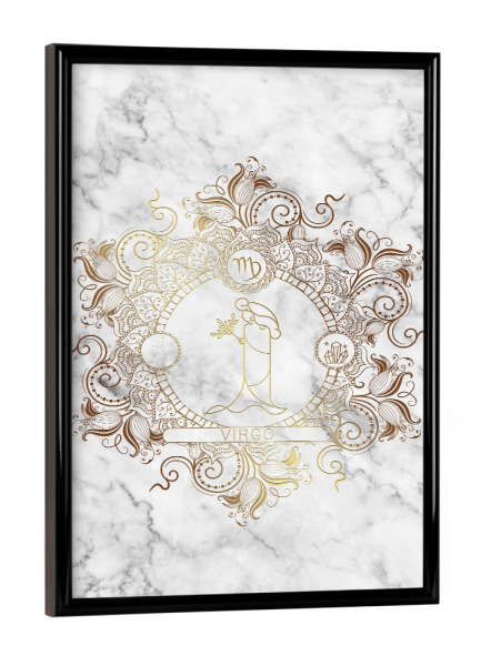 Poster mit schwarzem Rahmen "Tierkreis - Marmor - Jungfrau" artboxONE - Natur,Floral,Abstrakt,Marmor
