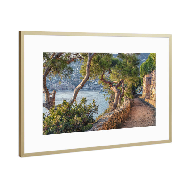 Poster mit Rahmen Gold "Küstenweg" artboxONE - Natur,Reise,Reise / Länder,Für Mama,Für Papa
