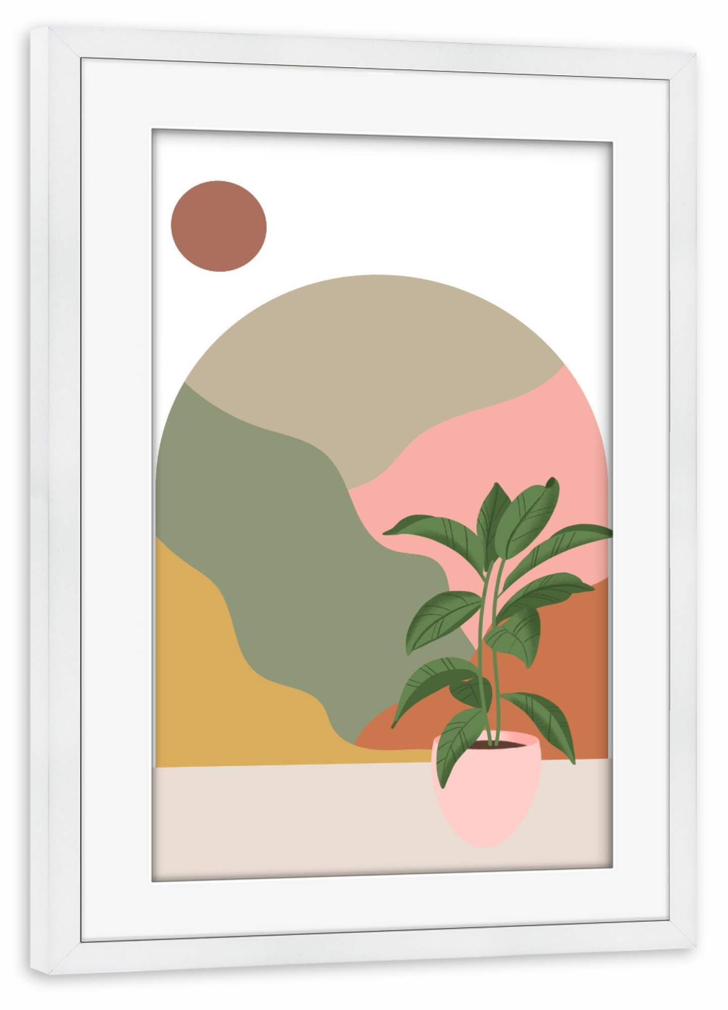 Poster mit Rahmen weiß "Abstrakte Kunst Botanik" artboxONE - Natur,Floral,Abstrakt