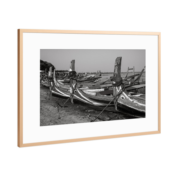 Poster mit Rahmen Kupfer "Traditionelle Fischerboote" artboxONE - Reise / Strand und Meer,Reise / Asien