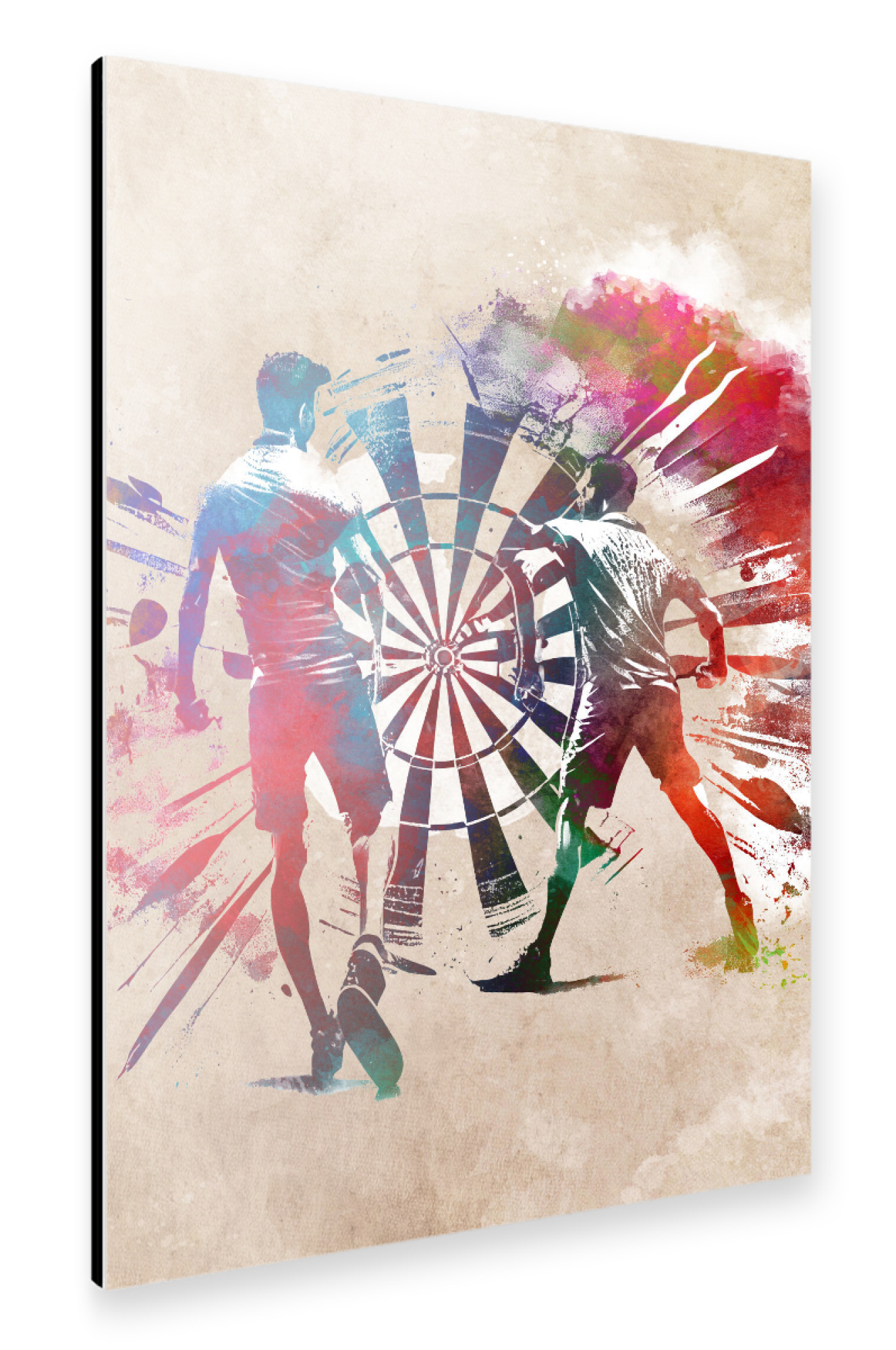 Alu-Dibond "Zwei Dartspieler" 75x50 cm artboxONE