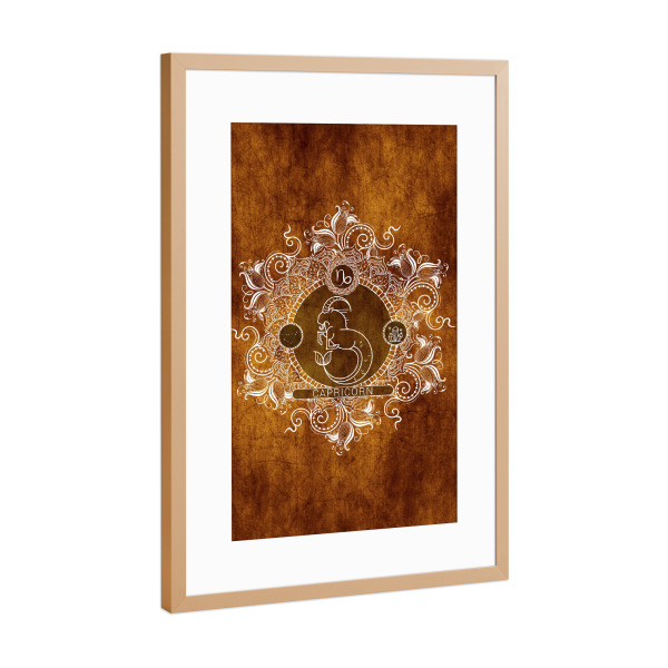Poster mit Rahmen Kupfer "Tierkreis - Mandarine - Steinbock" artboxONE - Natur,Floral,Abstrakt