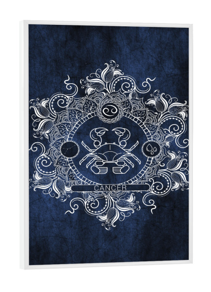 Poster mit weißem Rahmen "Sternzeichen - Eis - Krebs" artboxONE - Natur,Floral,Abstrakt