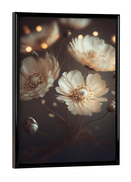 Poster mit schwarzem Rahmen "Creme Beige Flowers" artboxONE - Natur,Floral,Für Mama