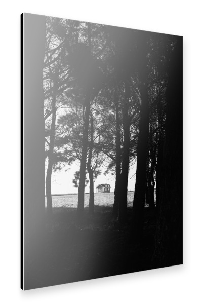 Alu-Dibond "Das Haus hinter dem Wald" 30x20 cm artboxONE