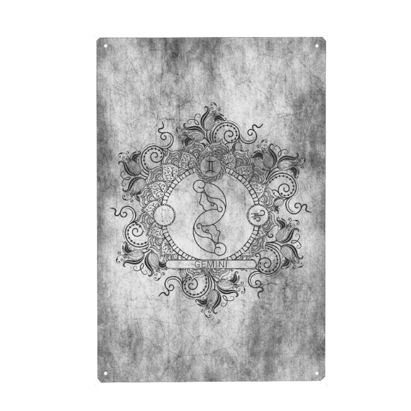 Metall Poster "Sternzeichen - Asche - Zwillinge" artboxONE - Natur,Floral,Abstrakt