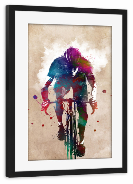 Poster mit Rahmen schwarz "Radfahrer-Grafik" artboxONE - Sport,Sport / Sommerspiele - Radfahren,Radfahrer,Radfahrer,Spieler,Sport,Radfahrer