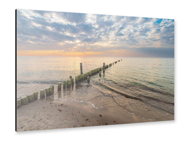 Alu-Dibond "Strand, Buhne, Sonnenuntergang" 30x20 cm artboxONE