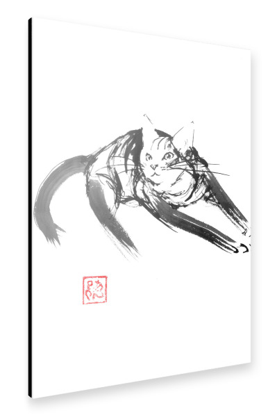 Alu-Dibond "Laufende Katze schnell" 30x20 cm artboxONE