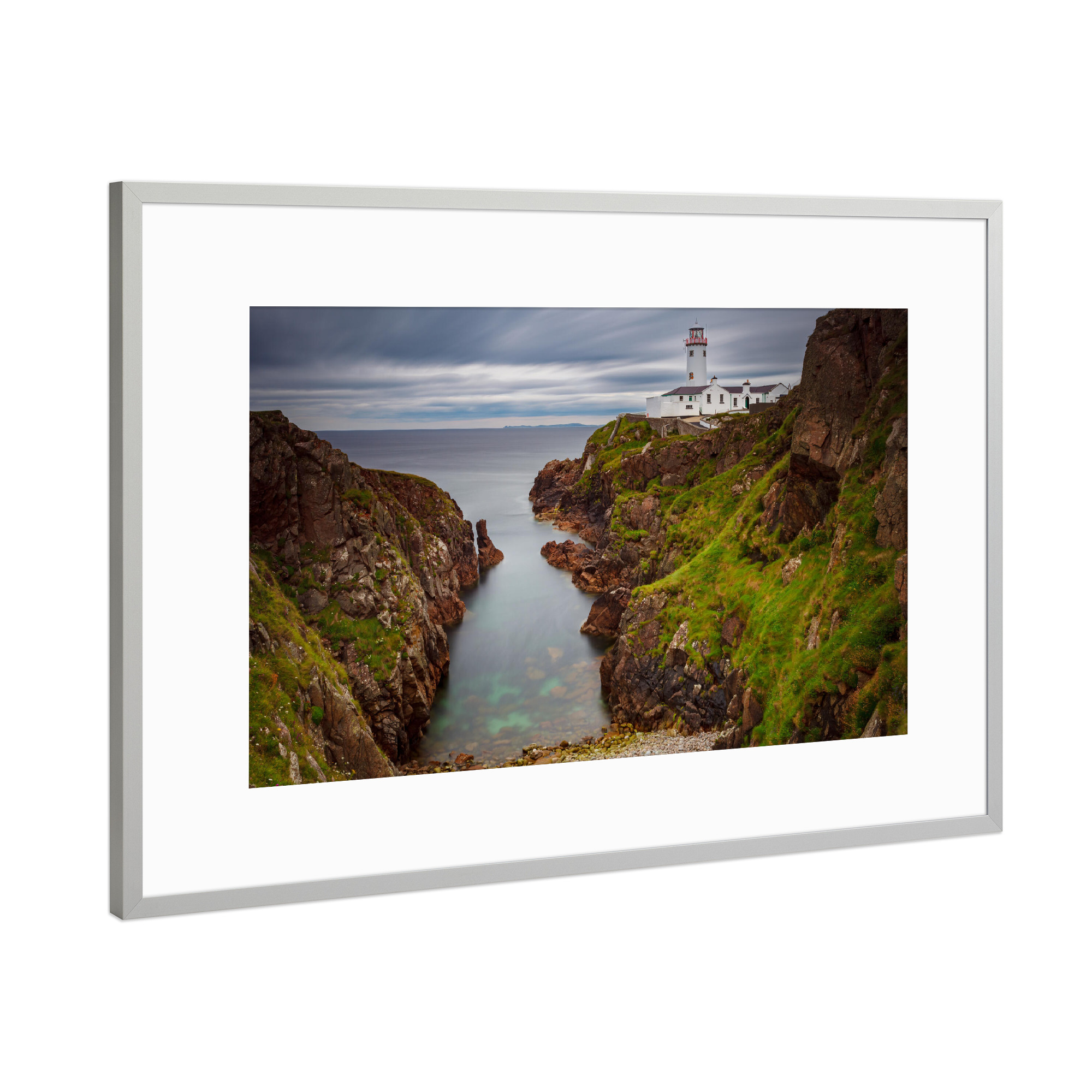 Poster mit Rahmen Silber "Lighthouse Fanad Head" artboxONE - Natur,Reise,Architektur