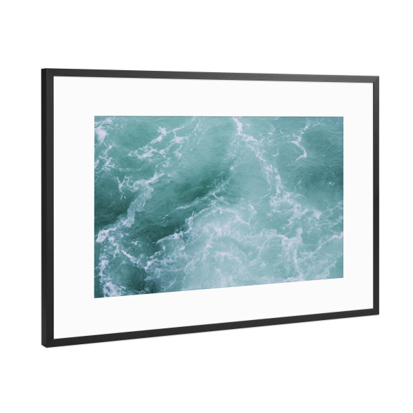 Poster mit Rahmen Schwarz (Metallic) "Wellen an der Nordsee" artboxONE - Natur,Unterwasser