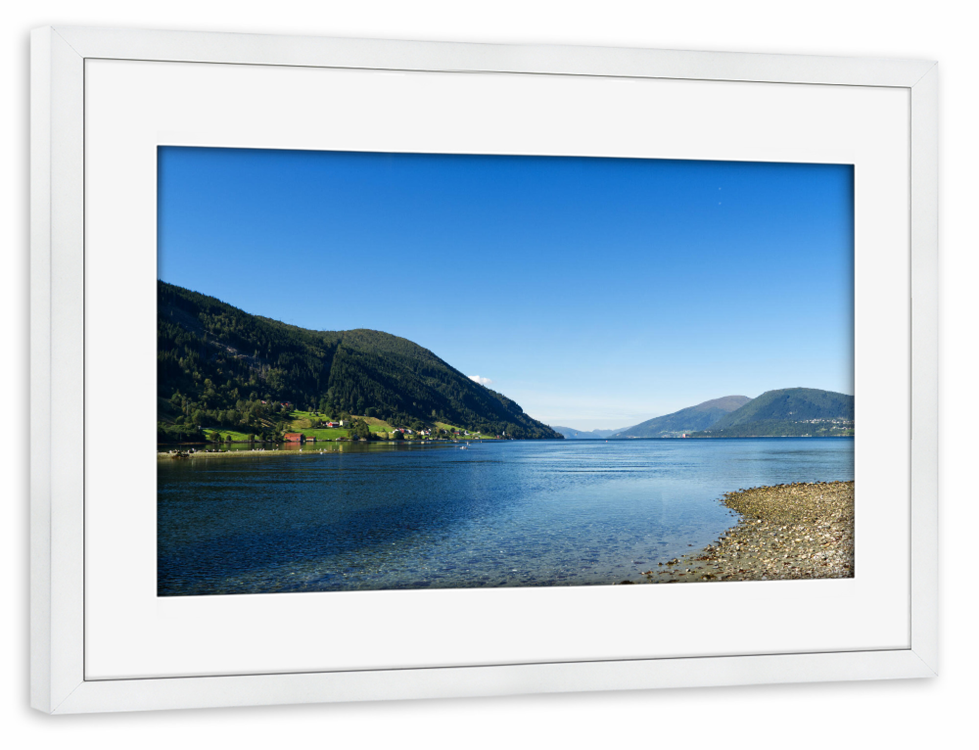 Poster mit Rahmen weiß "Eidsfjord bei Nordfjordeid" artboxONE - Natur,Reise,Reise / Strand und Meer,Reise / Länder