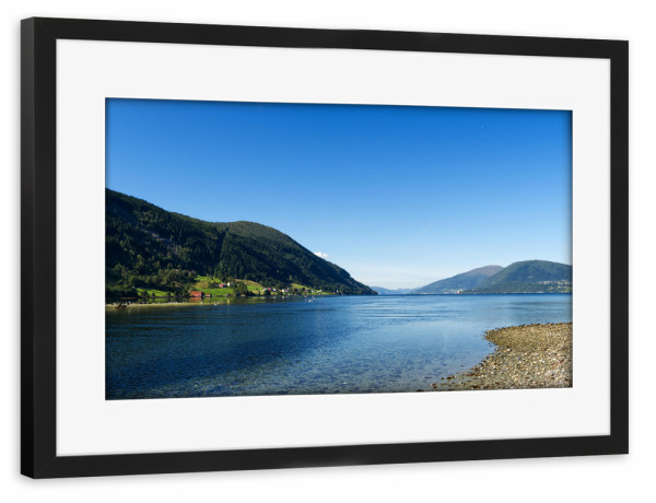 Poster mit Rahmen schwarz "Eidsfjord bei Nordfjordeid" artboxONE - Natur,Reise,Reise / Strand und Meer,Reise / Länder