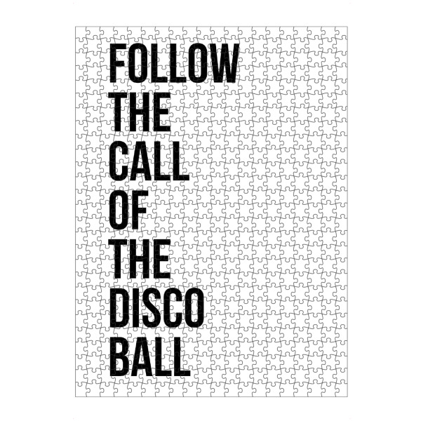 artboxONE Puzzle "Discokugel" artboxONE - Typografie,Schwarzweiß,Musik - Disco,Discokugel,Musik,Tanz,Typo,Typografie,Schwarzweiß - Bild disco