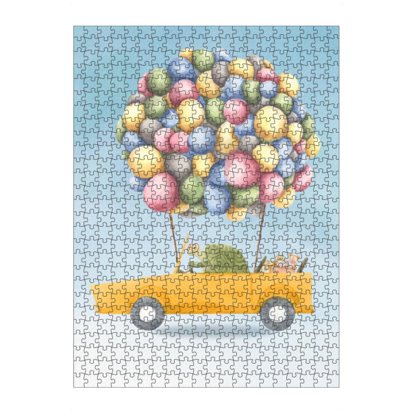 artboxONE Puzzle "Schildkröte in einem Auto" artboxONE - Für Kinder,Tiere,Automobile