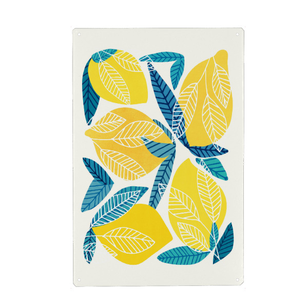 Holzbild "Kristian Gallagher - Lemon Tree" artboxONE - Natur,Floral - Floral,Blume,Blatt,Natur,Blüte,Dschungel,Tropisch,Botanisch,Botanik
