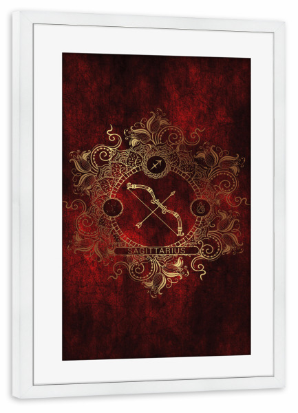 Poster mit Rahmen weiß "Sternzeichen - Feuer - Schütze" artboxONE - Natur,Floral,Abstrakt