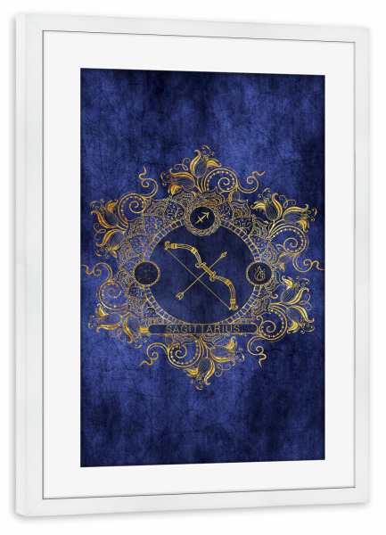 Poster mit Rahmen weiß "Tierkreis - Ozean - Schütze" artboxONE - Natur,Floral,Abstrakt