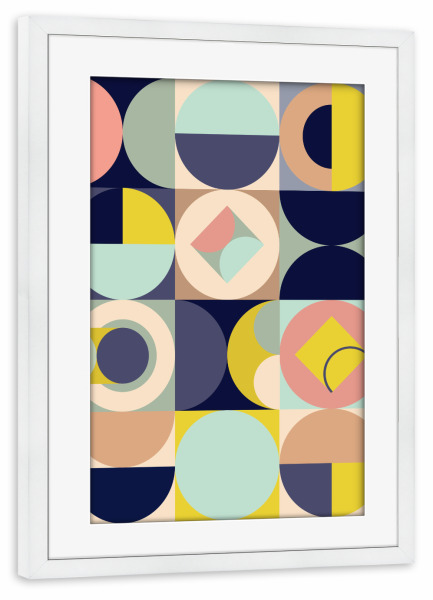 Poster mit Rahmen weiß "Mescolanza A" artboxONE - Für Kinder,Geometrie