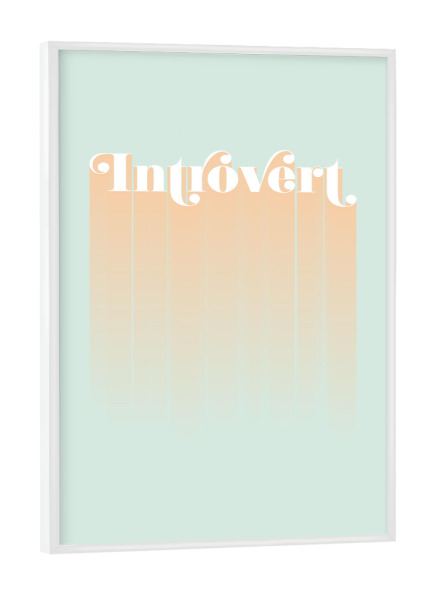 Poster mit weißem Rahmen "Introvertiert" artboxONE - Typografie,Lustig