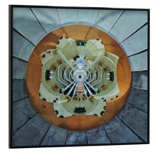 Poster mit schwarzem Rahmen 30x30 cm "C-C-Palace Atrium als Morgenblüte" artboxONE - Städte,Reise,Abstrakt,Architektur,Reise / Strand und Meer