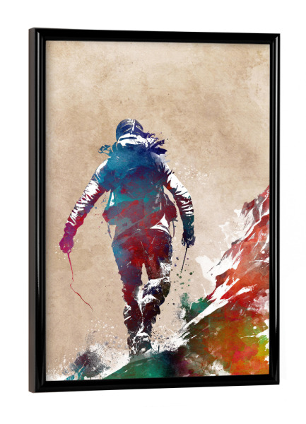 Poster mit schwarzem Rahmen "Abbildung des Bergsteigersports" artboxONE - Sport,Sport / Motivation