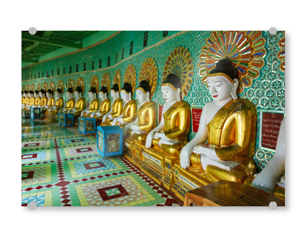 Acrylglasbild "Umin Thonze Pagode" artboxONE - Architektur - Buddha,Buddhismus,Myanmar,Tempel,Religion,Statue,Mandalay,Umin thonze,Umin thonze pagode