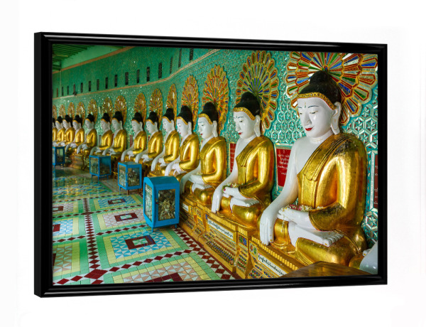 Poster mit schwarzem Rahmen "Umin Thonze Pagode" artboxONE - Architektur