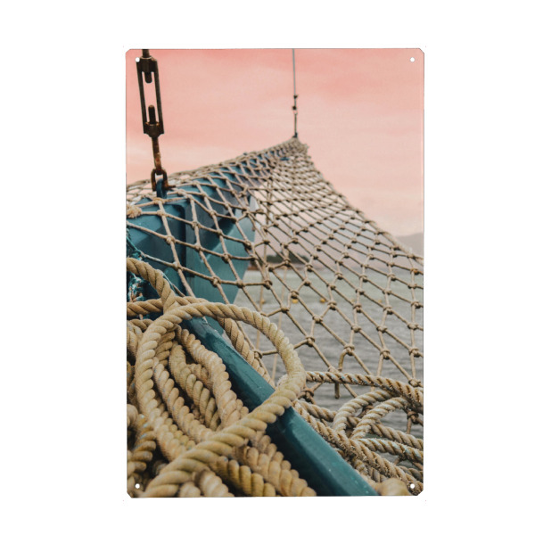 Holzbild "Nahaufnahme auf einem Boot" artboxONE - Reise,Für Papa - Boot,Meer,Ozean,Schnur,Boat,Sea,Ocean,Proa