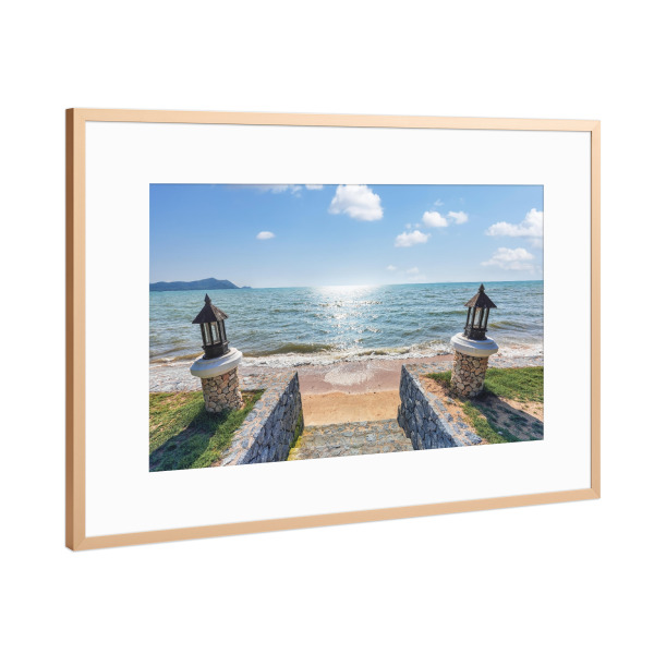 Poster mit Rahmen Kupfer "Direkt zum Strand" artboxONE - Reise,Reise / Strand und Meer,Reise / Asien,Reise / Länder