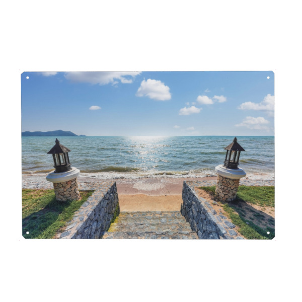 Metall Poster "Direkt zum Strand" artboxONE - Reise,Reise / Strand und Meer,Reise / Asien,Reise / Länder