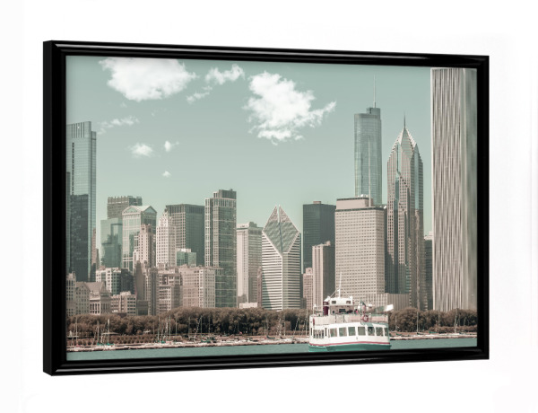 Poster mit schwarzem Rahmen "CHICAGO - urbaner Vintage-Stil" artboxONE - Architektur,Städte / Chicago