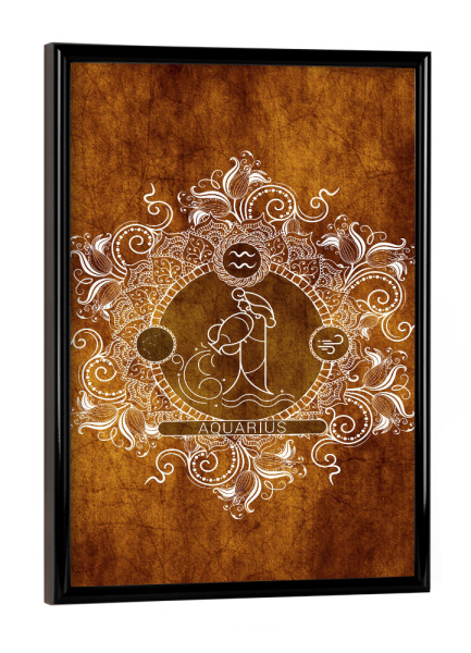 Poster mit schwarzem Rahmen "Tierkreis - Mandarine - Wassermann" artboxONE - Natur,Floral,Abstrakt
