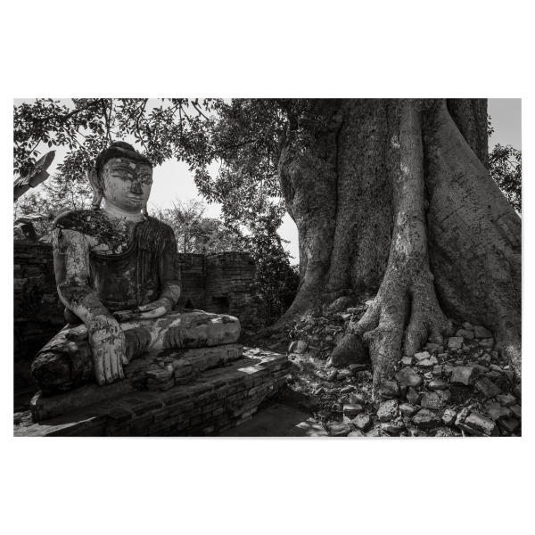 Poster 30x20 cm "Buddha Statue Inwa Tempel" artboxONE - Schwarzweiß,Architektur