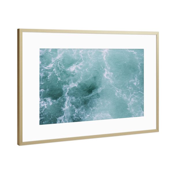 Poster mit Rahmen Gold "Nordseewellenlandschaft" artboxONE - Natur,Abstrakt,Unterwasser,Buchstaben / N,Buchstaben / W