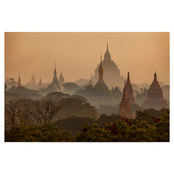 Poster "Mystischer Morgen in Bagan" artboxONE - Architektur,Reise / Asien