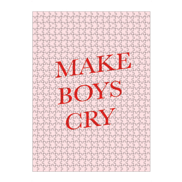 Puzzle Ravensburger "Make boys cry" artboxONE - Typografie,Lustig - Typo,Typografie,Lustig,Make,Boys,Cry,Jungs,Weinen,Bunt,Minimalismus - Bild typo