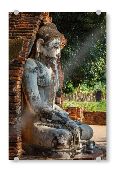 Acrylglasbild "Buddha Statue in Ava" artboxONE - Architektur