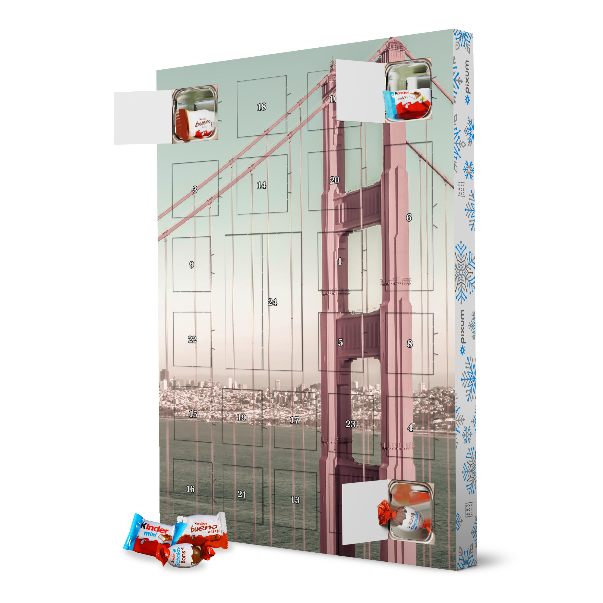 Adventskalender XXL mit Produkten von Kinder SAN FRANCISCO Urban vintage style artboxONE Adventskalender Architektur