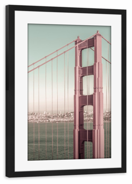 Poster mit Rahmen schwarz "SAN FRANCISCO Urban vintage style" artboxONE - Architektur,Städte / San Francisco