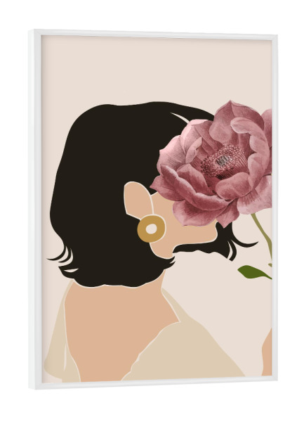 Poster mit weißem Rahmen "Hinter der Blume" artboxONE - Floral,Fashion,Für Mama