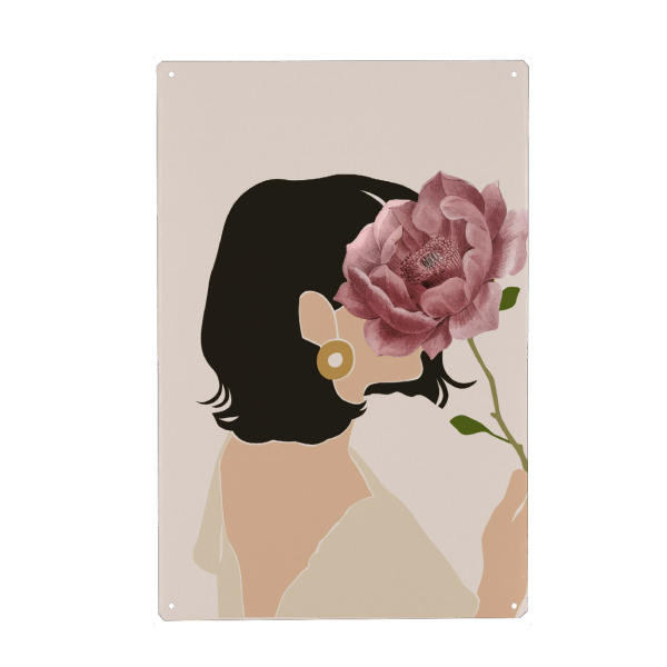 Metall Poster "Hinter der Blume" artboxONE - Floral,Fashion,Für Mama