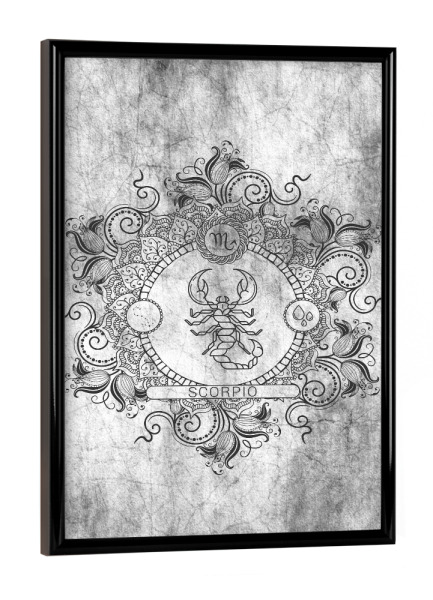 Poster mit schwarzem Rahmen "Sternzeichen - Asche - Skorpion" artboxONE - Natur,Floral,Abstrakt