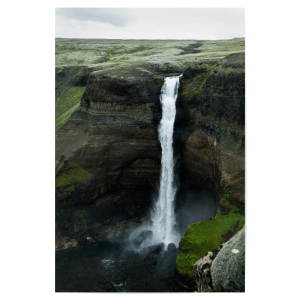 Poster "Mächtiger Wasserfall" artboxONE - Natur,Reise,Reise / Länder - Wasserfall,Fluss,Landschaft,Island,Berge,Reisen,Felsen,Natur