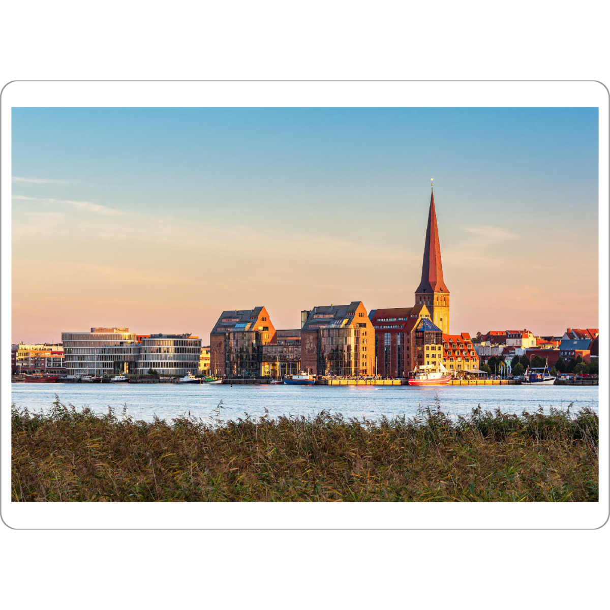 Tischset "Schilf, Warnow, Kirche, Rostock" artboxONE - Natur,Reise,Architektur,Städte / Weitere